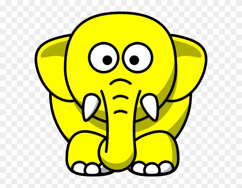 Yellow Elephant Clip Art - Black And White Clipart Animals #181719