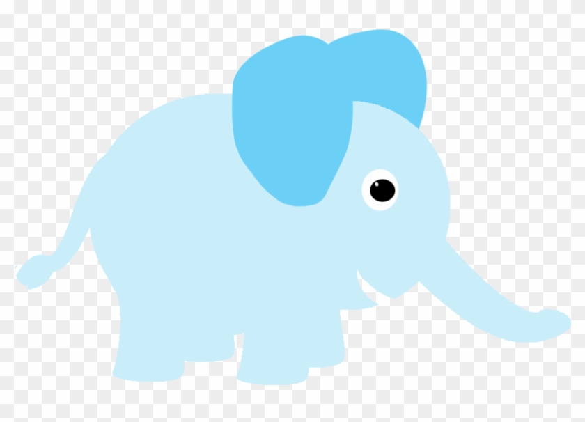 Free Black And White Baby Elephant Clip Art - Elephant Blue Clipart #181740
