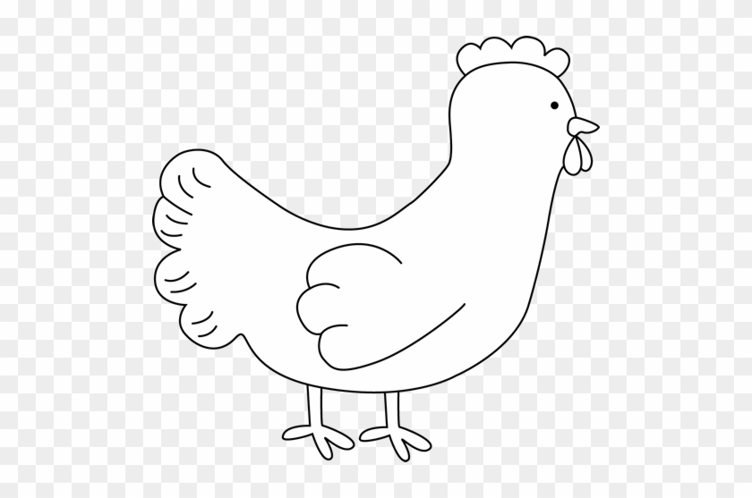 black and white chicken clipart