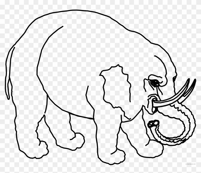 Elephant Outline Animal Free Black White Clipart Images - Elephants #181924