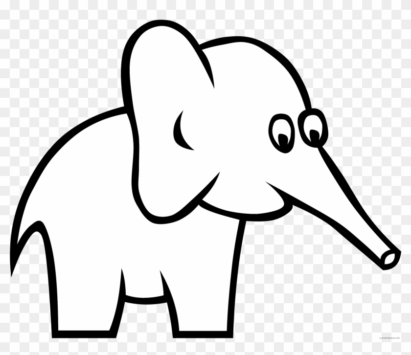 Elephant Outline Animal Free Black White Clipart Images - Elephant Clip Art #181929