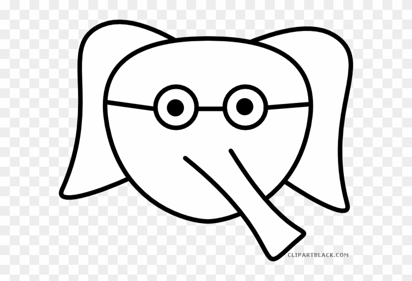 Elephant Face Animal Free Black White Clipart Images - .com #182044