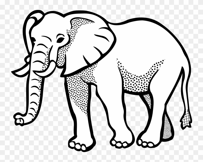 Clipart - Elephant Image Black And White #182053