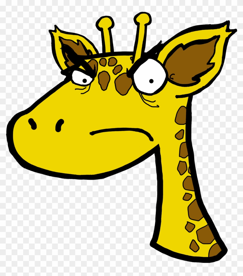 Cartoon Animal Faces - Angry Giraffe Clipart #182069