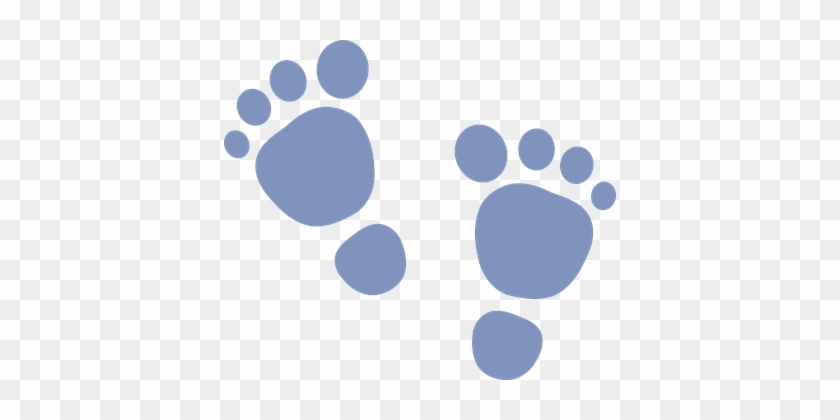 Footprint Baby Blue Boy Feet Steps Birth N - Baby Feet Clip Art #182150