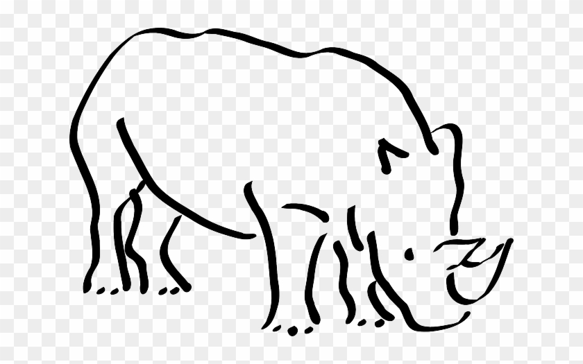 Baby, Head, Sketch, Silhouette, Cartoon, Page - Rhino Cartoon Black And White #182184