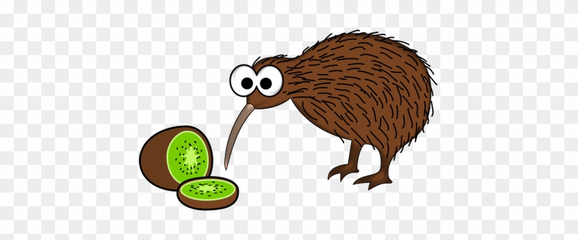 7593 Cartoon Kiwi Bird Clip Art - Kiwi Bird And Kiwi Fruit #182267