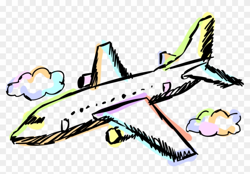 Vector Illustration Of Commercial Airline Passenger - Vector Illustration Of Commercial Airline Passenger #1027246