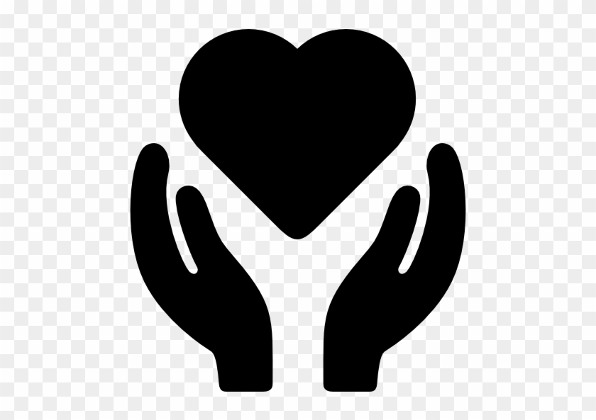 Shapes Clipart Black And White Download - Hands Holding Heart Icon #1027464