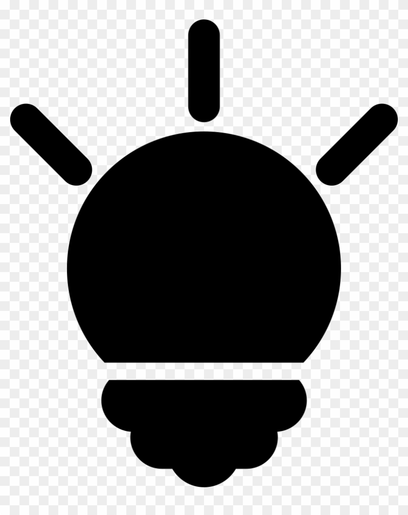 Creative Lightbulb Symbol Black Shape Comments - Icone Criative Png #1027475