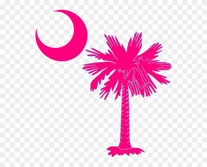 Sc Palmetto Tree Pink Clip Art At Clker - Flag Of South Carolina #1027727