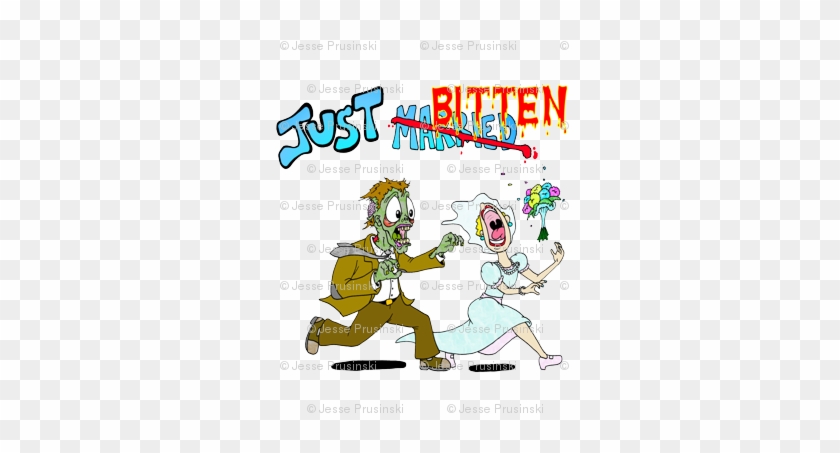 Just Married Zombies - Just Married Zombie Square Car Magnet 3" X 3& #1027921