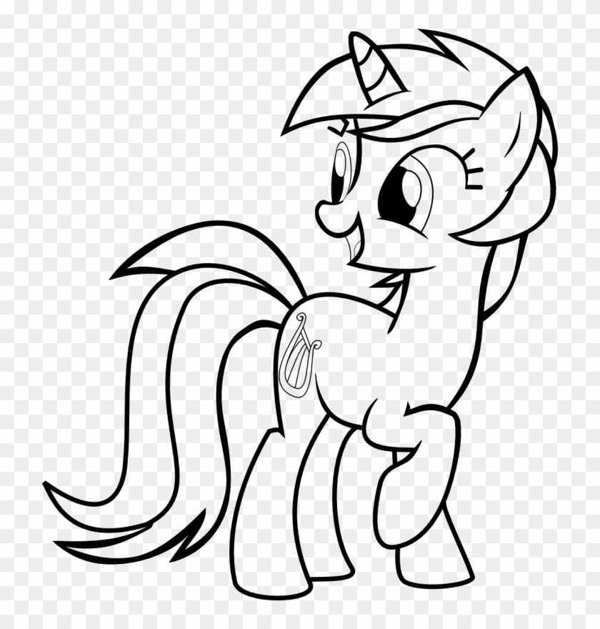 Pin My Little Pony Clip Art Black And White - My Little Pony Coloring Pages Lyra Heartstrings #1027947