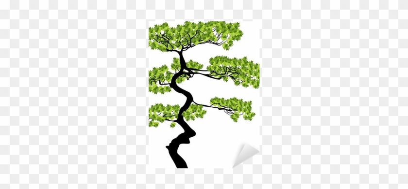 Vinilo Pixerstick Verde Aislado Un Árbol Ilustración - Tree #1027949
