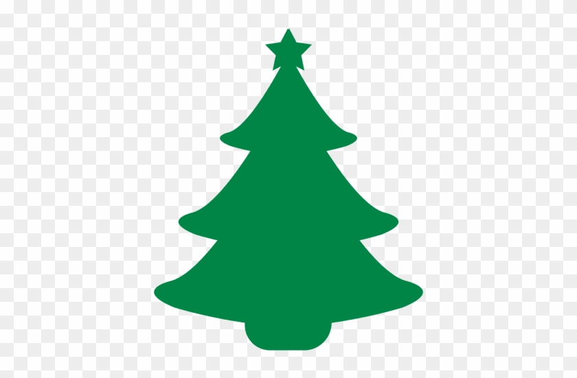 Árbol De Navidad Plana Verde Transparent Png - Christmas Tree Silhouette #1027960