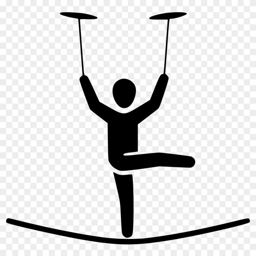 Tightrope Walking Circus Plate Spinning Clip Art - Tightrope Walking #1027982