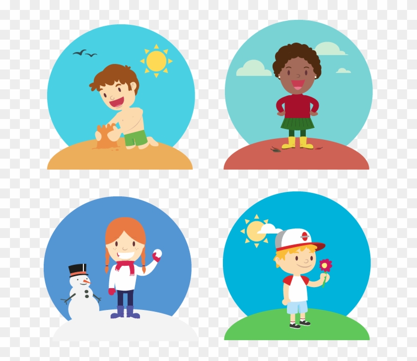 Season Child Clip Art - 四季 卡通 #1028375