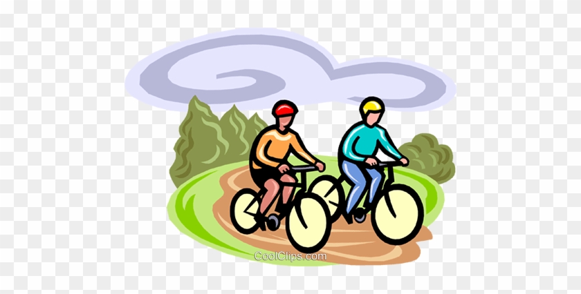 Cycling Royalty Free Vector Clip Art Illustration - Bicycle Touring #1028413