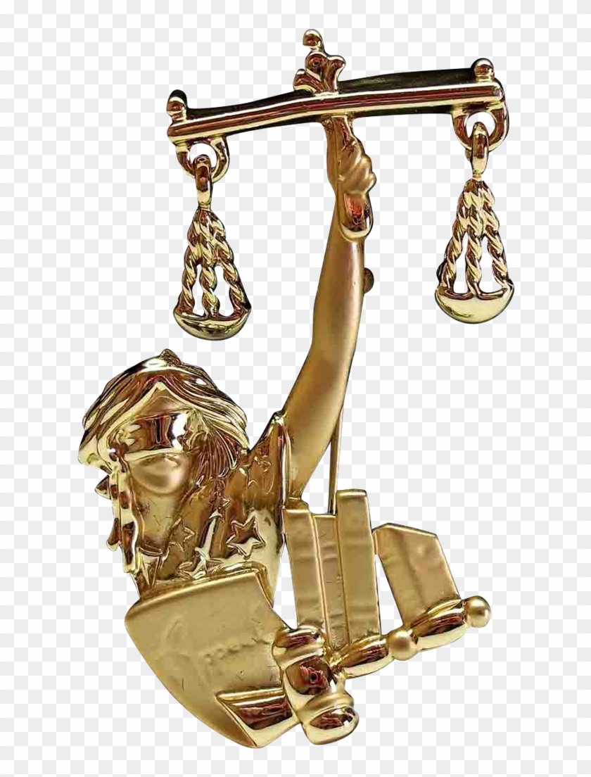 Scales Lady Justice Law Lawyer Court Judge Ajc Pin - Brass #1028523