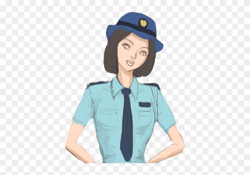 Blah Blah - Police Woman Cartoon Png #1028585