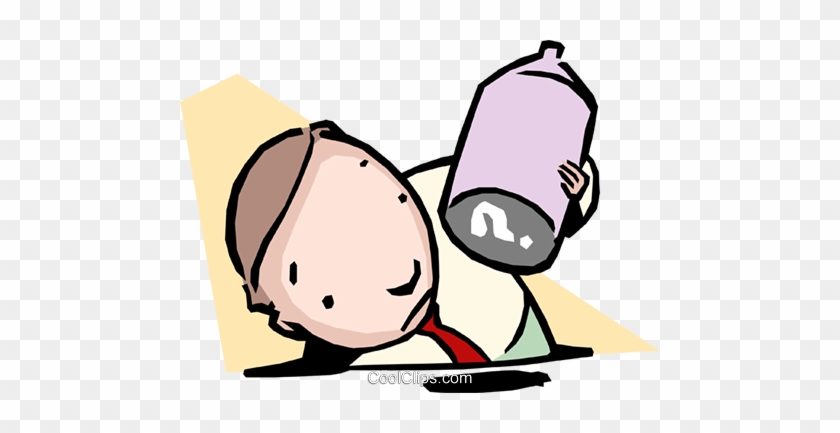 Confusion/man Inspecting Bottle Royalty Free Vector - Nonfuture Tense #1028774