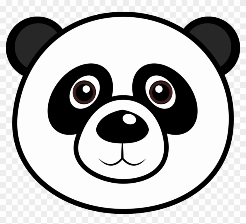 Cute Cartoon Panda Head - Panda Line Drawing #1028831