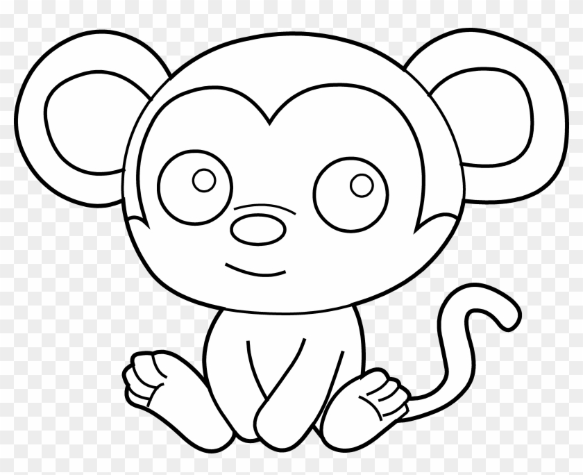 Cute Baby Animal Clipart Black And White - Draw A Howler Monkey - Free  Transparent PNG Clipart Images Download