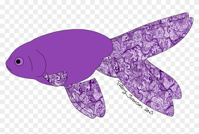 Purple Floral Shukin Goldfish By Aligerouswayfarer - Coral Reef Fish #1028903