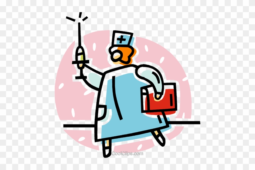 Doctor With A Needle Royalty Free Vector Clip Art Illustration - Syringe Clip Art #1029026