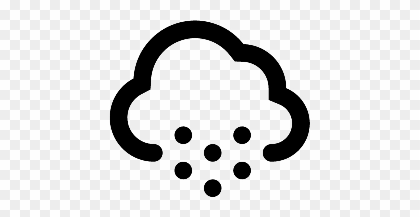 Cold Hail Falling Of A Cloud Weather Interface Symbol - Weather Symbol For Hail #1029136