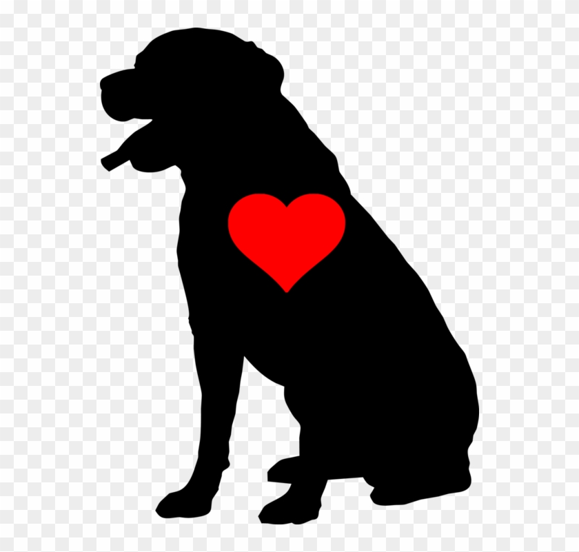 Rottweiler Heart - Rottweiler Silhouette #1029209