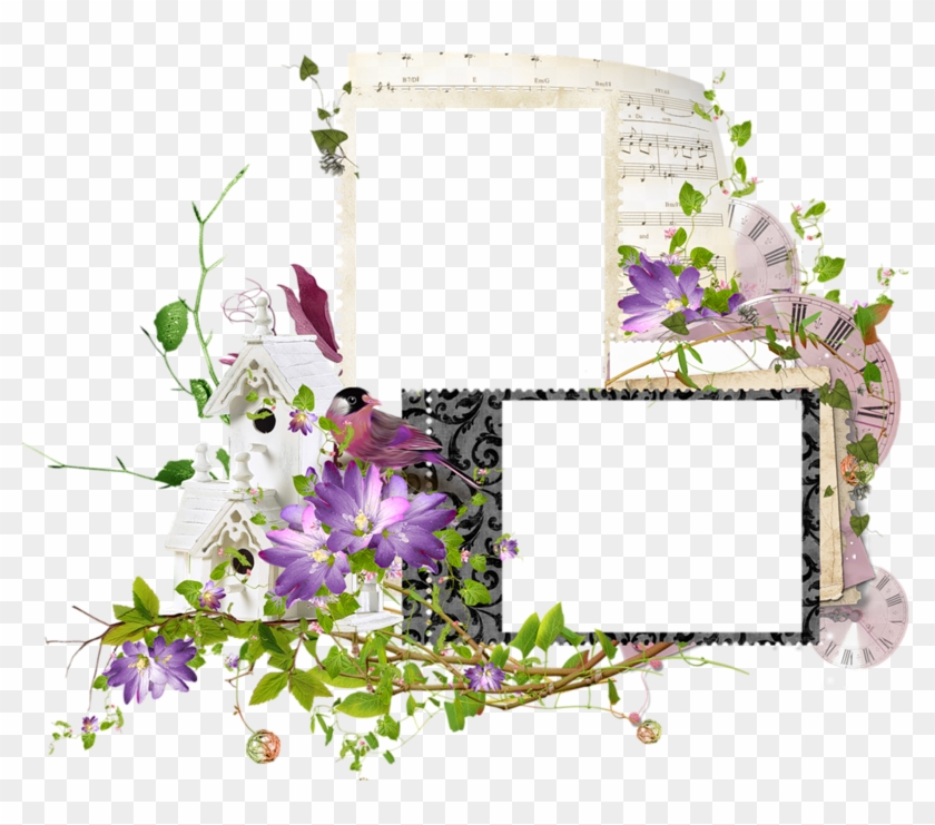 Double Frames With Flowers - Picture Frame #1029258