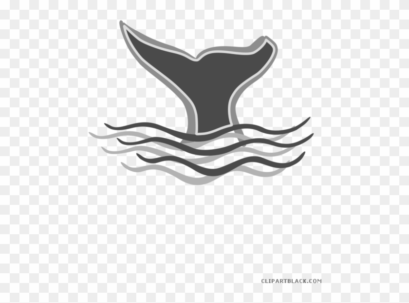 Whale Animal Free Black White Clipart Images Clipartblack - Tail Clip Art #1029306