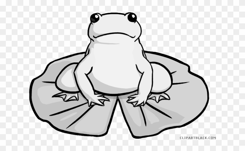 Frog On Lily Pad Animal Free Black White Clipart Images - Frog On Lily Pad Drawing #1029808
