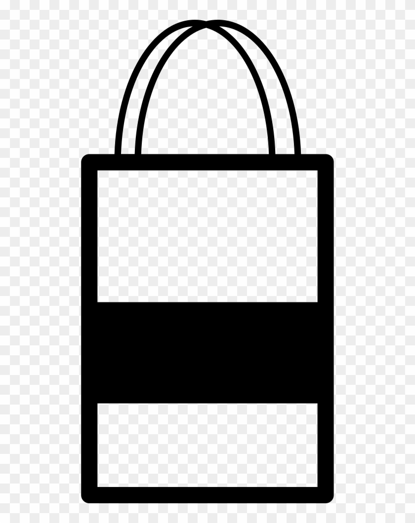 Shopping Bag With One Black Stripe And Two Handles - Tote Bag #1029920