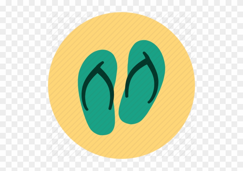 White Flip Flop Icon - Shoes Flat Icon Png #1029998