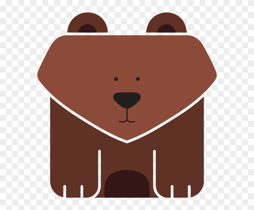 Cute Brown Square Bear - Square Animals #1030136