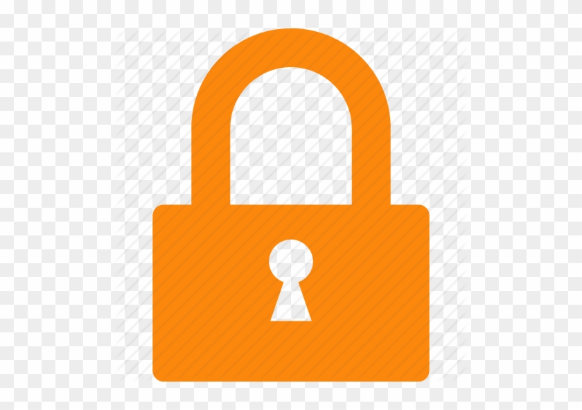 Free Download, Png And Vector - Orange Lock Icon #1030160