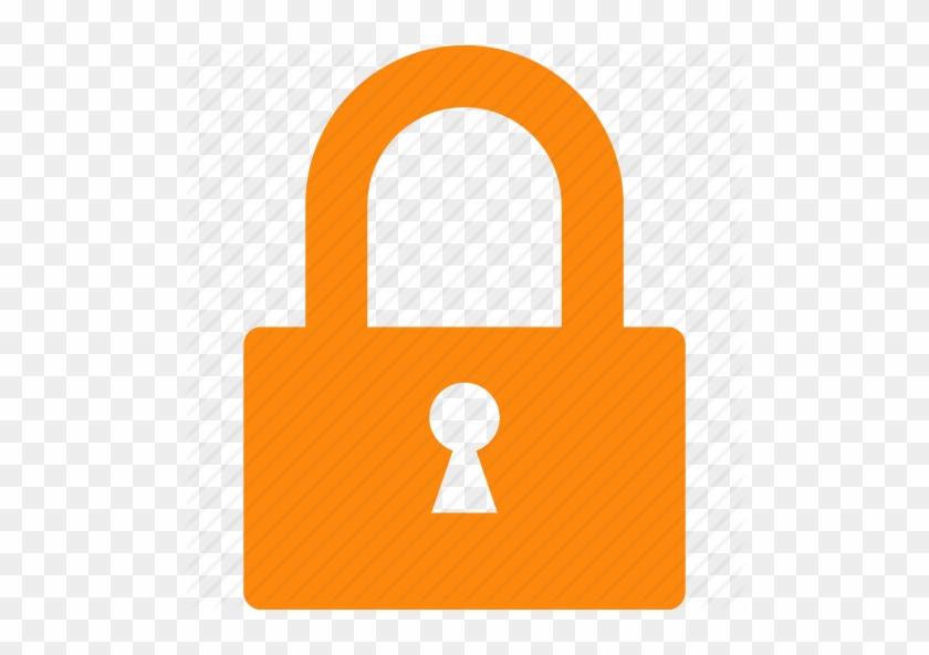Free Download, Png And Vector - Orange Lock Icon #1030160