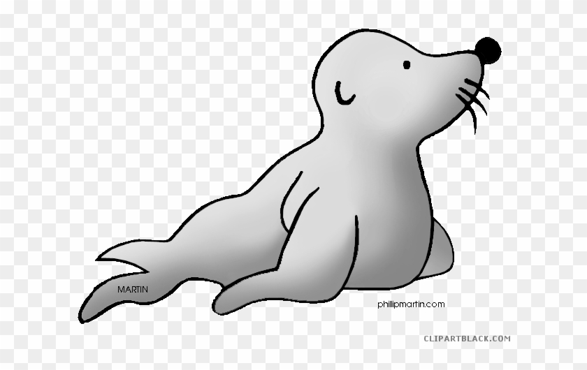 Seal Animal Free Black White Clipart Images Clipartblack - Seal Clipart Transparent Background #1030161
