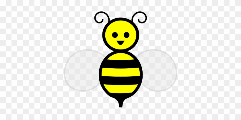 Honey Bee Stripes Wings Curly Antennae Bee - Honey Bee Cartoon - Free  Transparent PNG Clipart Images Download