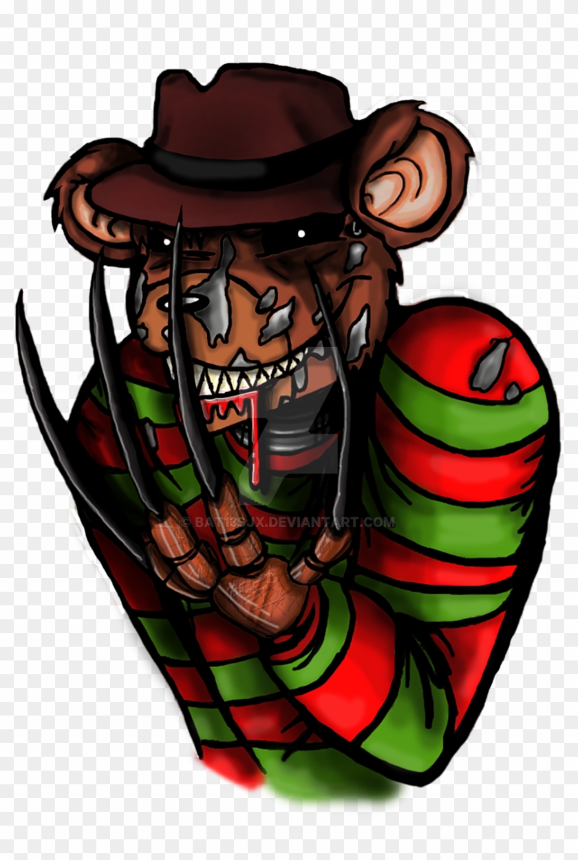 Freddy Fazbear As Freddy Krueger T Shirt Design By - Freddy Fazbear Vs Freddy Krueger #1030390