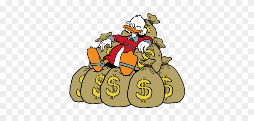 Ducktales Scrooge Mcduck Lying On Money Bags - Scrooge Mcduck Money Bags #1030664