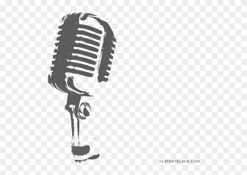 Radio Microphone Tools Free Black White Clipart Images - Transparent Background Microphone Clipart #1030671