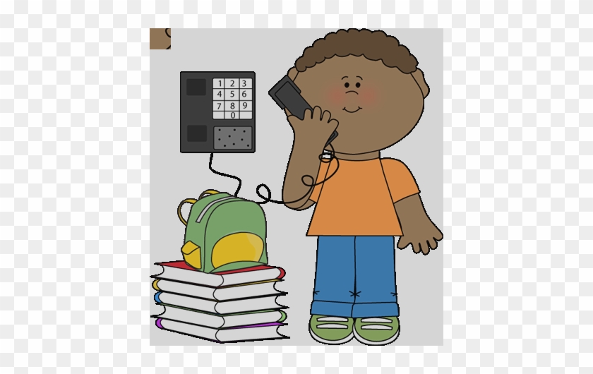 kid talking on phone clipart