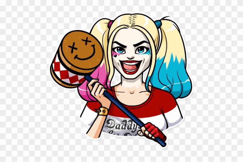 Harley Quinn Stickers Set For Telegram Harley Quinn Drawing Easy Free Transparent Png Clipart Images Download