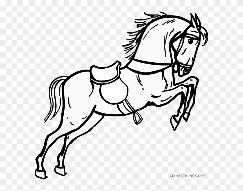 Jumping Horse Animal Free Black White Clipart Images - Horse Black & White #1030953