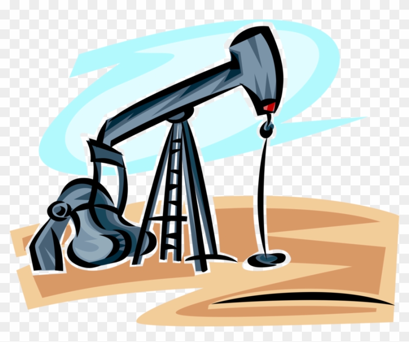 Oil Wells Royalty Free Vector Clip Art Illustration - Petrolio Clipart #1031081