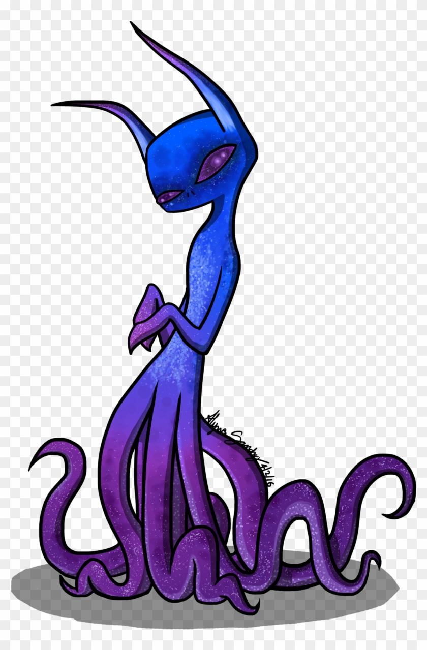 Alien Calamares A La Vida Extraterrestre Dibujo De - Squid Alien #1031111