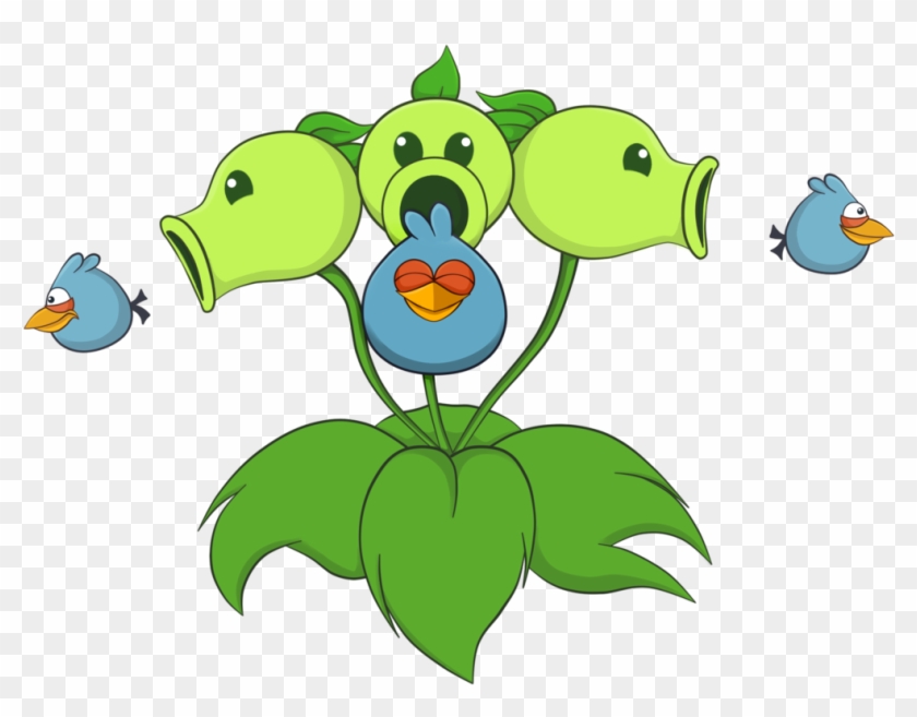 Blue Birds Belong To R Threepeater Belong To Popcap - Angry Birds X Plants Vs Zombies #1031214